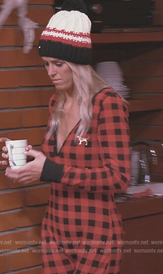 Olivia's red plaid onesie on Southern Charm