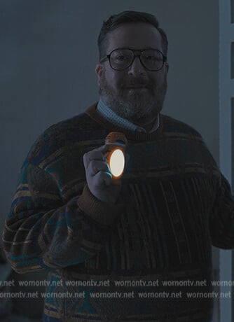 Howard's geometric print sweater sweater on Only Murders in the Building