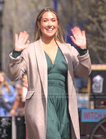 Rachel's green smocked mini dress on The Bachelorette
