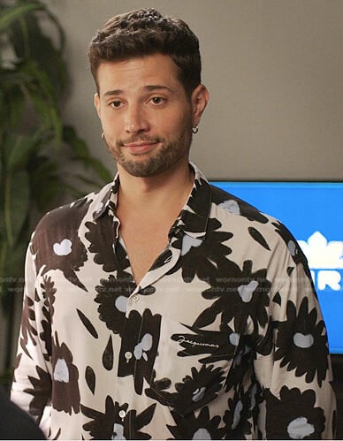 Sam's white floral shirt on Dynasty