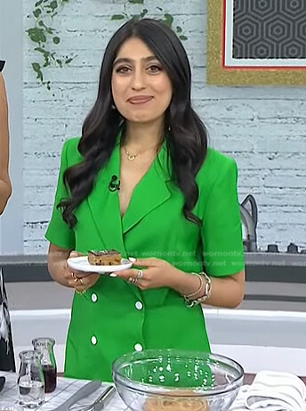 Samah Dada's green double breasted blazer dress on Today