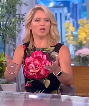 Sara's rose print sheath dress on The View