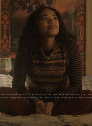 Tabby's fair isle sweater vest on Pretty Little Liars Original Sin