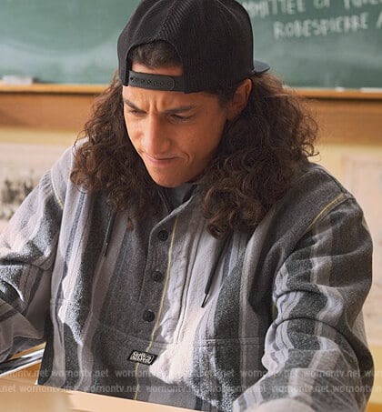 Trent's gray stripe hoodie on Never Have I Ever