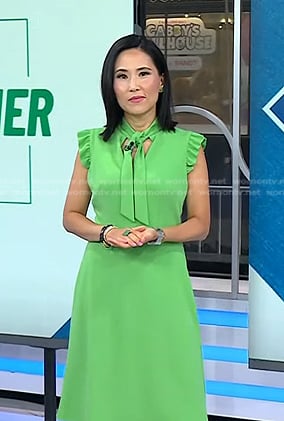 Vicky's green tie neck dress on Today