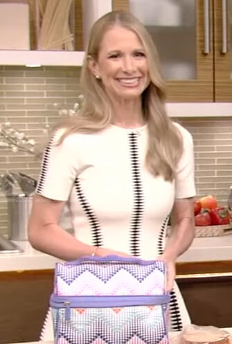 Dr. Wendy Bazilian's white contrast embroidery dress on Live with Kelly and Ryan