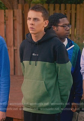 Eli's two-tone hoodie on Cobra Kai
