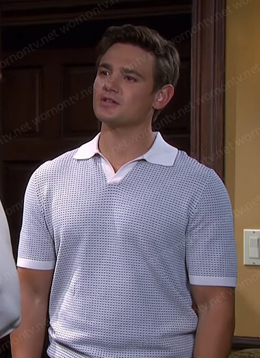 Johnny's check polo shirt on Days of our Lives