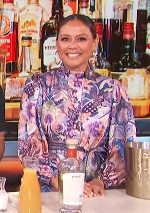 Vanessa Lachey's purple floral dress on Access Daily
