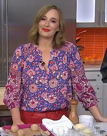 Gaby Dalkin's blue and pink floral blouse on Today