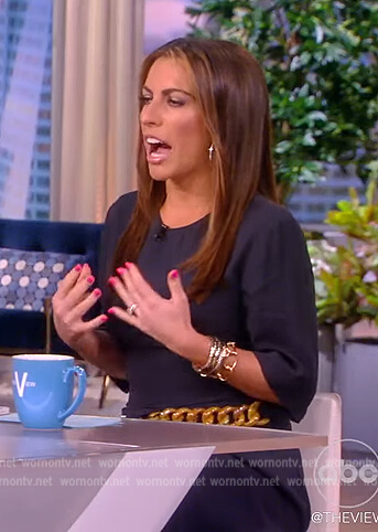 Alyssa's chain embellished dress on The View