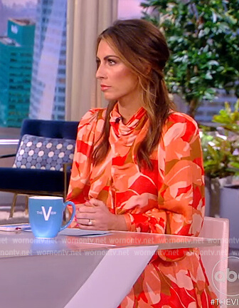 Alyssa's red floral print mini dress on The View