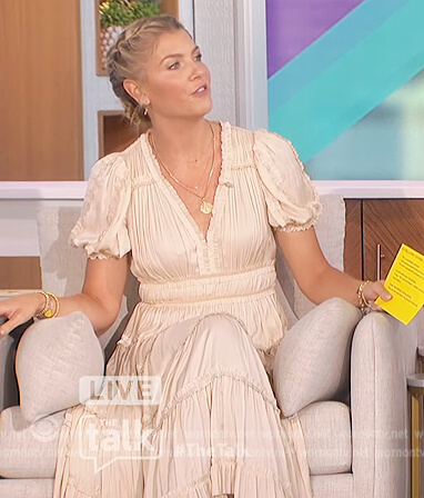 Amanda's ruffle trim midi dress  on The Talk
