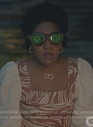 Beth's eyelet printed square neck top on Stargirl