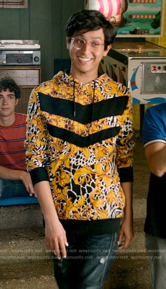 Carlos's animal and chevron print hoodie on High School Musical The Musical The Series
