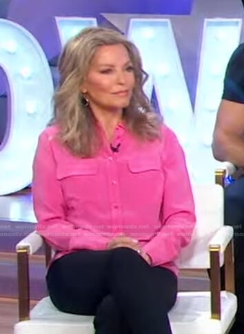 Cheryl Ladd's pink button down blouse on Good Morning America