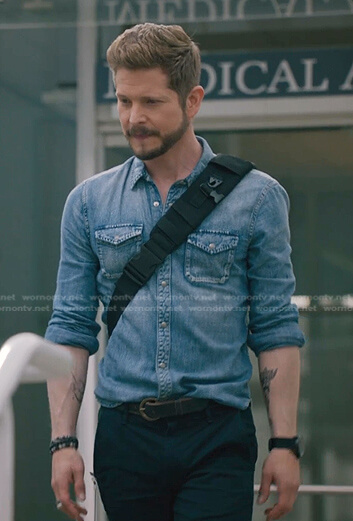 Conrad's denim shirt on The Resident