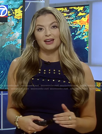 Dani Beckstrom's navy studded dress on Good Morning America
