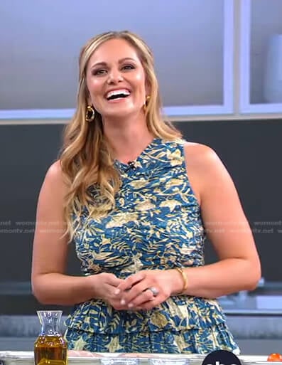 Danielle Walker's blue printed tiered dress on Good Morning America