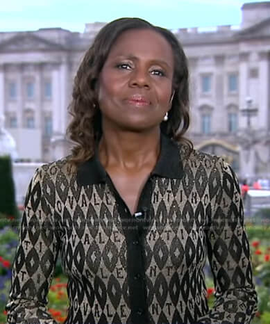 Deborah's metallic print knit dress on Good Morning America