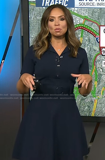 Adelle's navy belted polo dress on Today