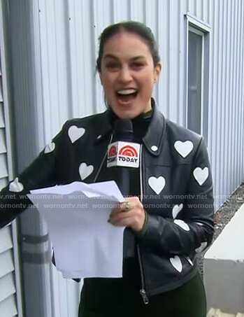 Donna's black heart leather jacket on Today