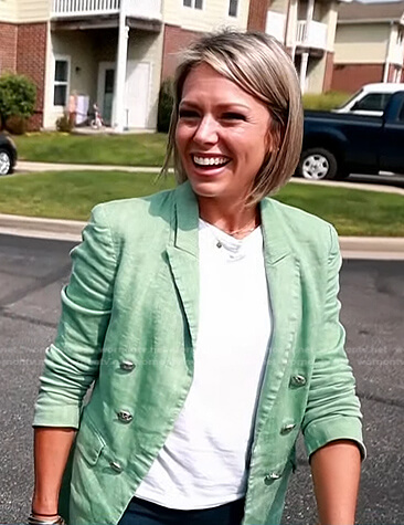 Dylan's green double breasted blazer on Today