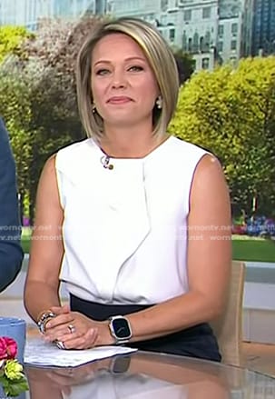 Dylan's  white ruffle sleeveless top on Today