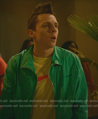 Eli's green zip jacket on Cobra Kai