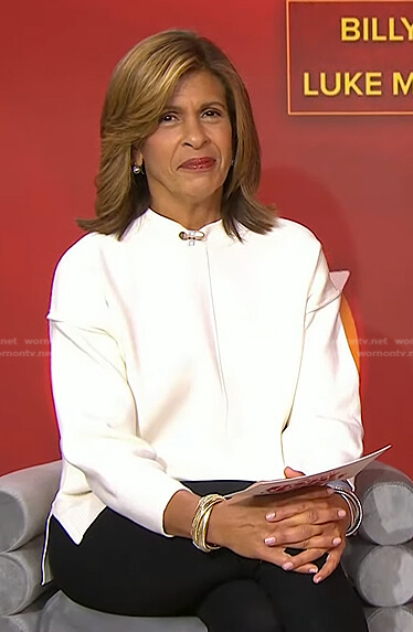 Hoda's white seamed sweater on Today