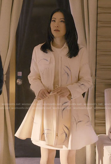 Ingrid's white embroidered coat on Partner Track