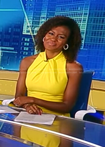 Janai's yellow sleeveless dress on Good Morning America