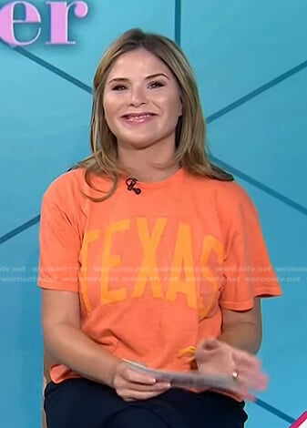 Jenna's orange Texas tee on Today