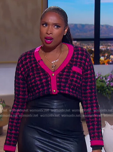 Jennifer's pink cardigan on The Jennifer Hudson Show