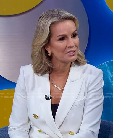 Jennifer's white blazer with gold buttons on Good Morning America