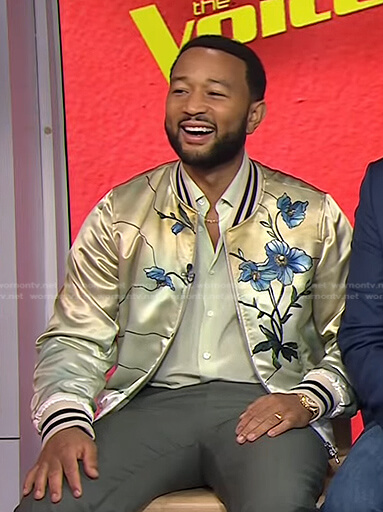 John Legend's floral bomber jacket on Today