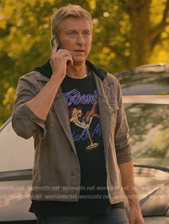 Johnny's khaki hooded hacket on Cobra Kai