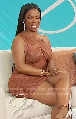 Kandi Burruss's tie dye ruched dress on Sherri