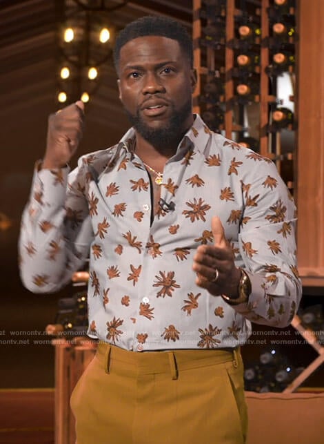 Kevin Hart's floral shirt on Hart to Heart