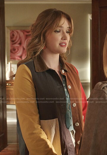 Kirby's colorblock jacket on Dynasty