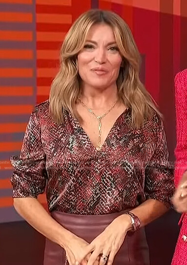 Kit's snake print blouse on Access Hollywood