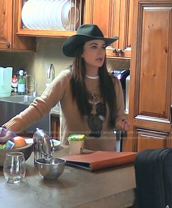 Kyle's brown bear sweater on The Real Housewives of Beverly Hills