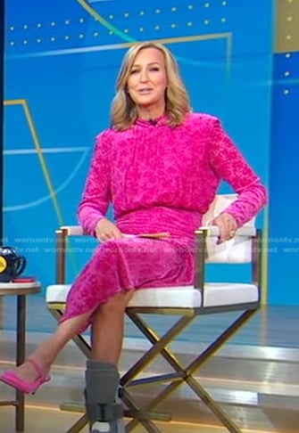 Lara's pink floral burnout dress on Good Morning America