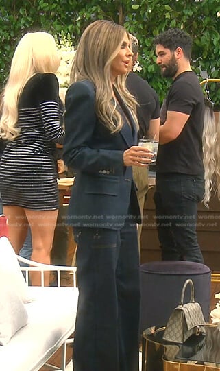 Lisa's indigo denim blazer and pants on The Real Housewives of Beverly Hills