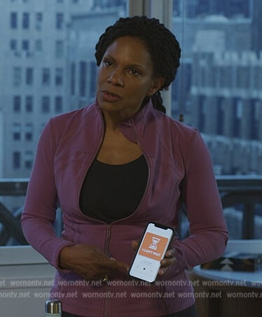 Liz's purple track jacket on The Good Fight