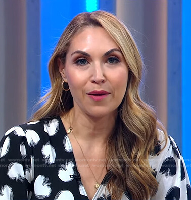 Lori's black and white printed dress on Good Morning America