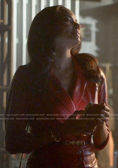 Mackenzie's red leather dress on Monarch