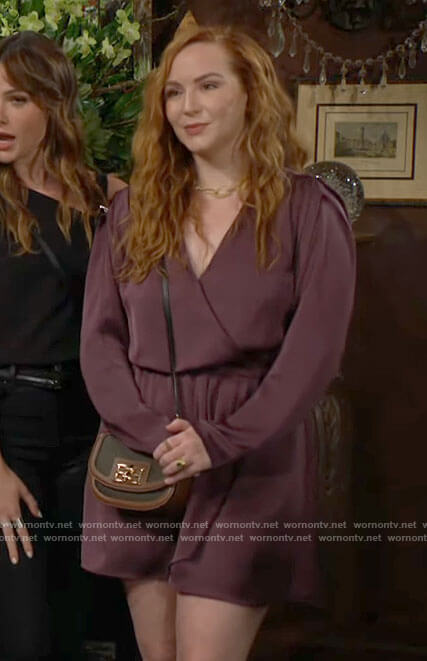 Mariah's purple long sleeve dress on The Young and the Restless