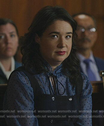 Marissa blue shearling dot blouse on The Good Fight