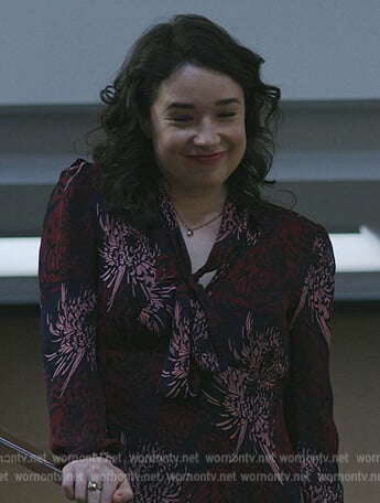 Marissa's floral print mini dress on The Good Fight